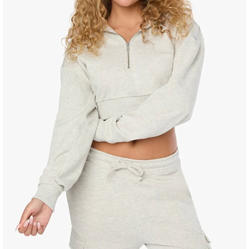 WEWOREWHAT Cropped Fleece Half Zip Hoodie - Size M - NWT